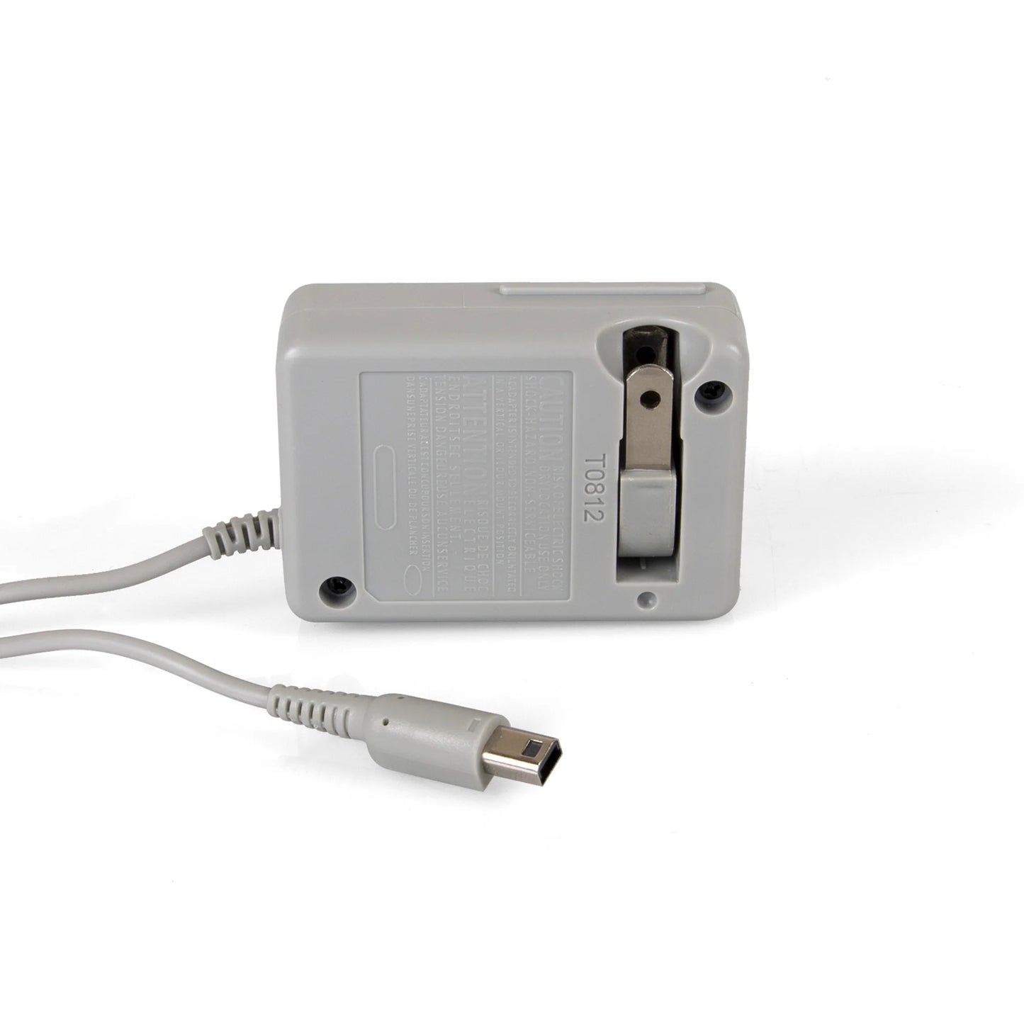 Gray 3ds 2ds and dsi charger on white background