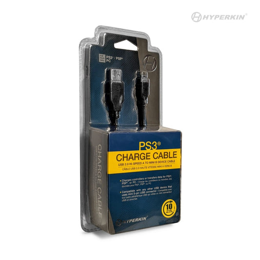 PS3 Controller Charging Cable / PSP Mini USB Charge Cable 10 Ft