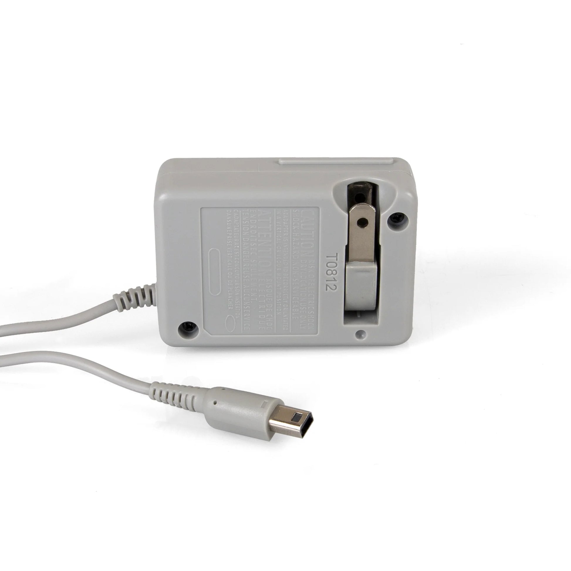 Gray 3ds 2ds and dsi charger on white background