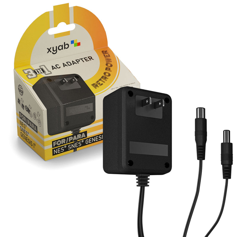 NES / SNES / Genesis Power Adapter - 3-in-1 AC Supply