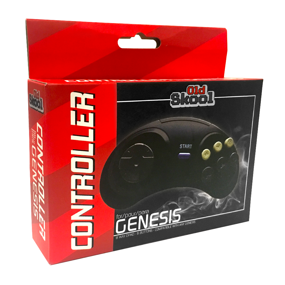 Sega Genesis Controller - 6-Button (Third-Party, Black)