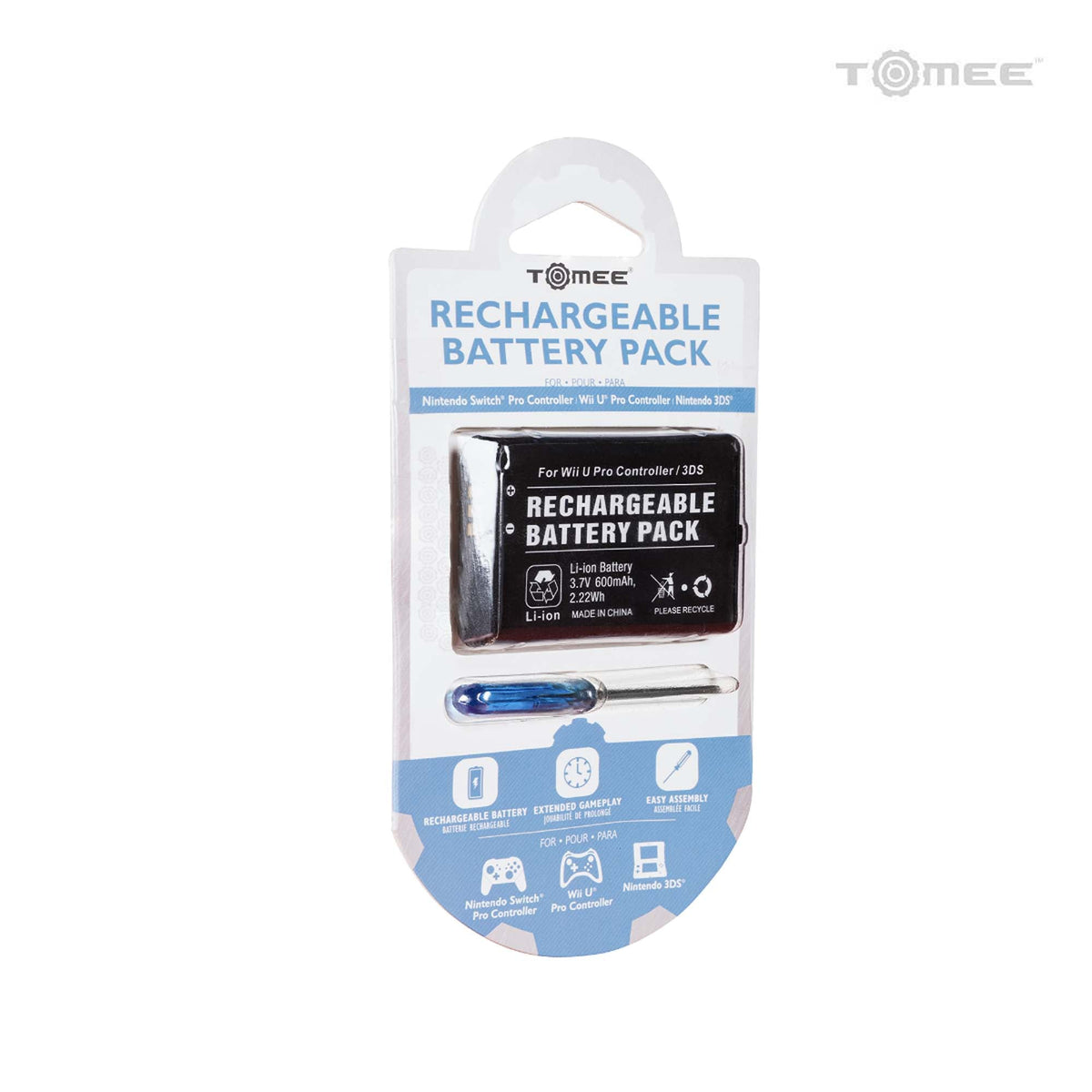 Tomee 600mAh rechargeable battery for Wii U Pro Controller and Nintendo 3DS