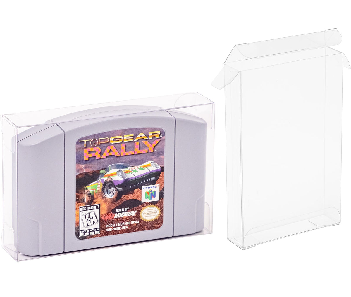 Clear plastic cartridge protector case for loose Nintendo 64 games