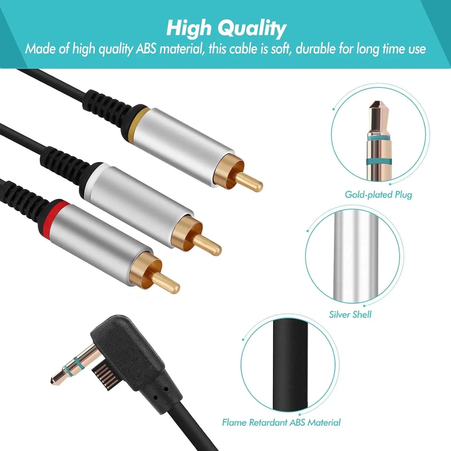PSP Composite AV Cable - HD TV SCART Lead for PSP Slim 2000/3000