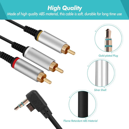 PSP Composite AV Cable - HD TV SCART Lead for PSP Slim 2000/3000