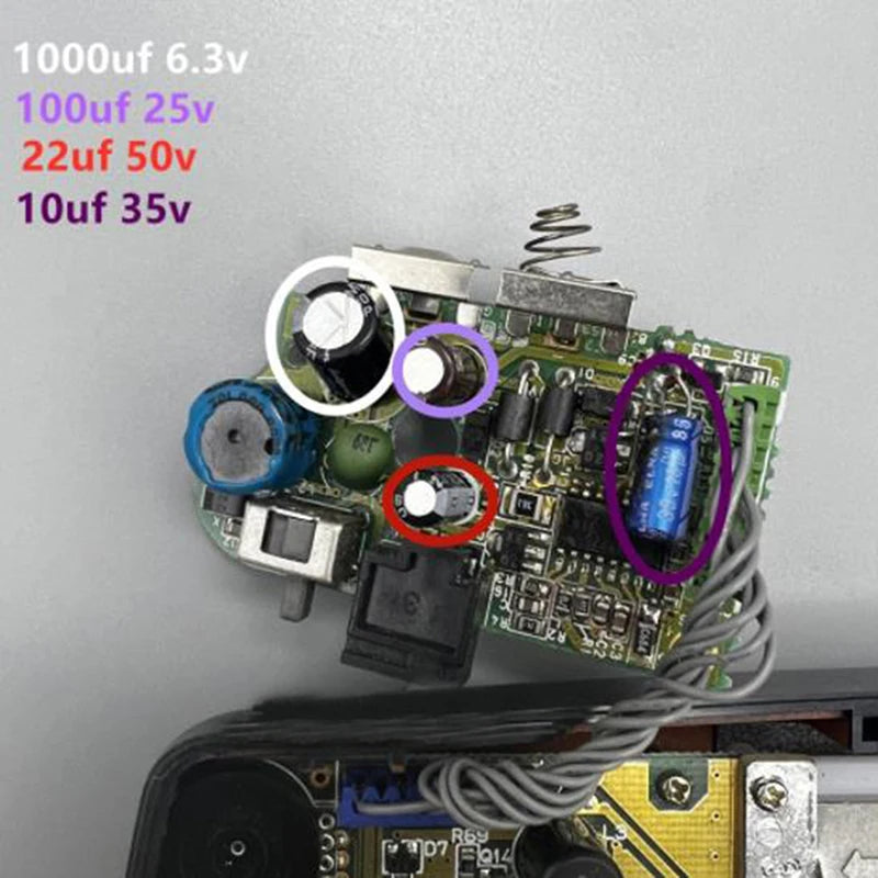 Sega Game Gear Capacitor Replacement Set - Motherboard Repair Kit