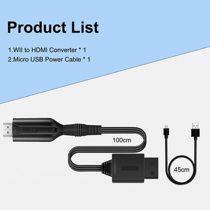 Wii to HDMI Converter - 1080P Video Cable Adapter for HDTV