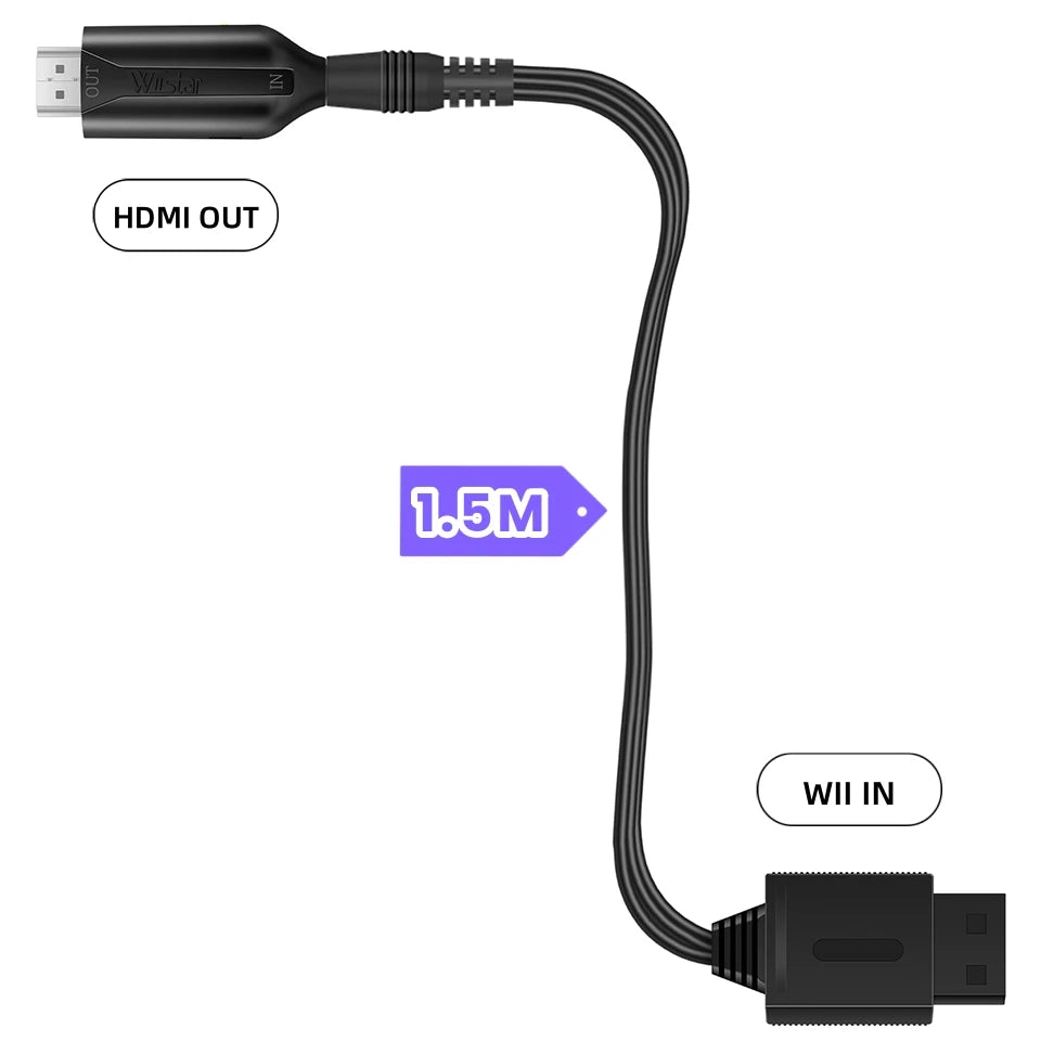 Wii to HDMI Converter - 1080P Video Cable Adapter for HDTV