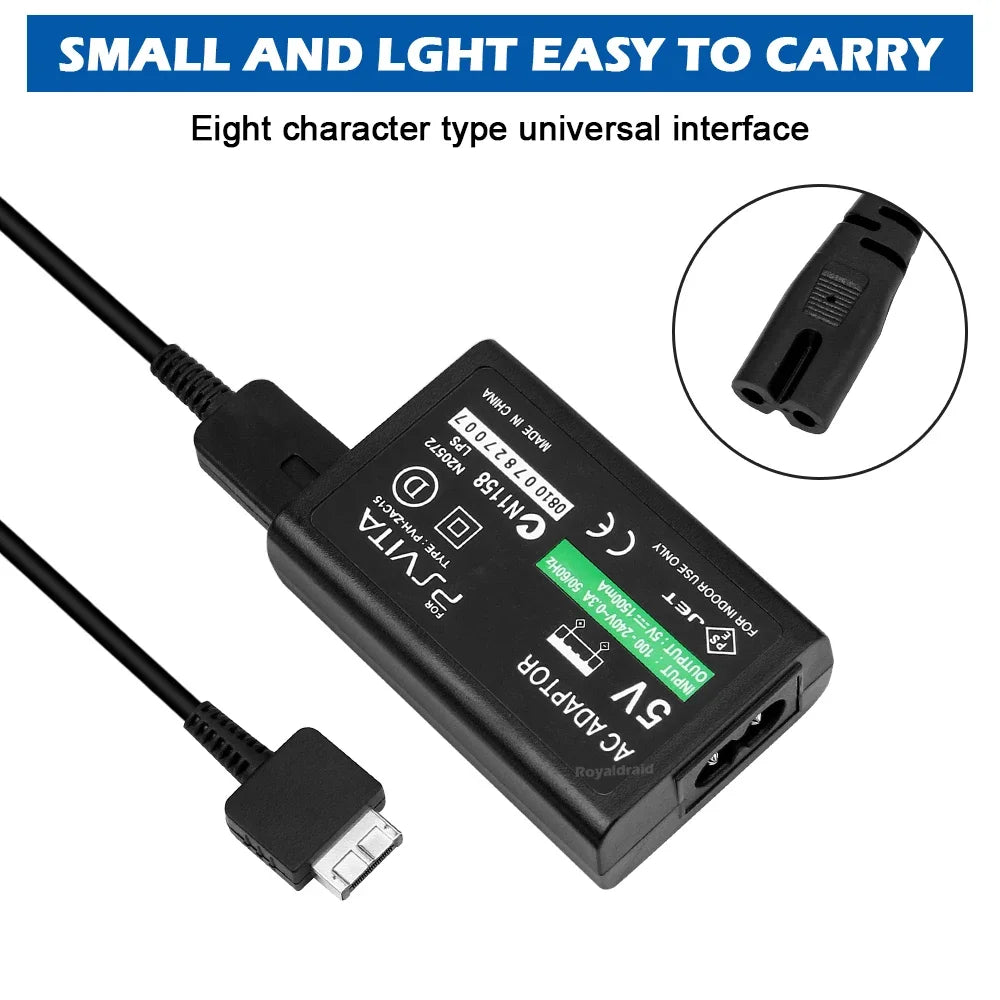 PS Vita Charger - 5V AC Adapter with USB Cable for PSV 1000