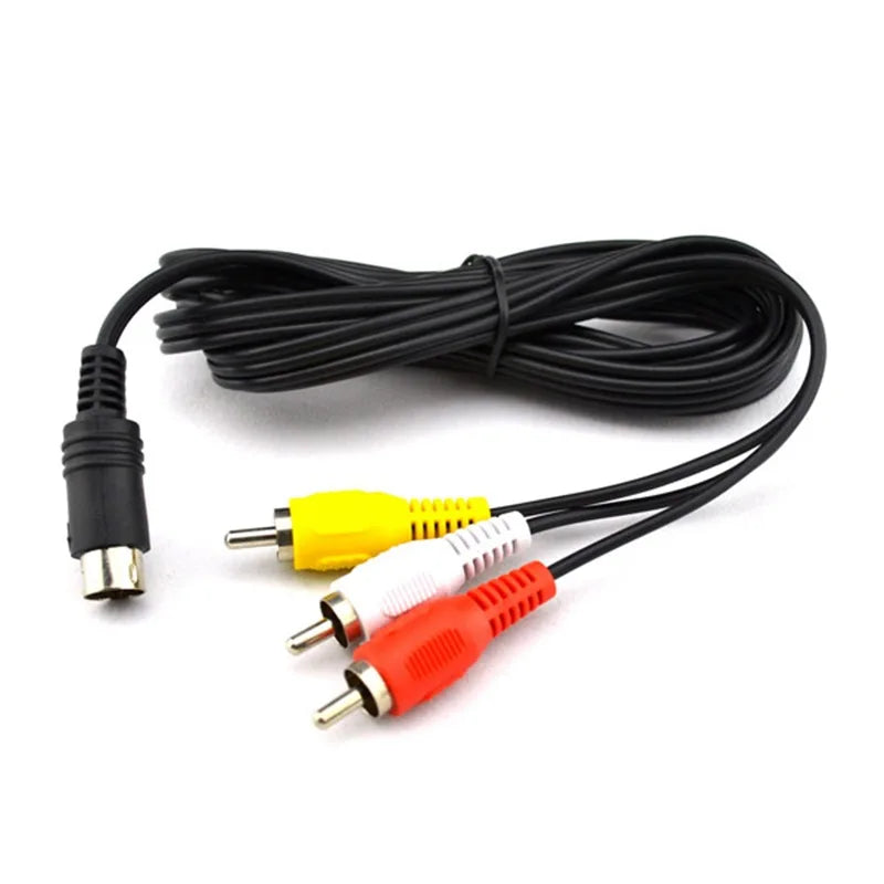 Sega Genesis 2nd/ 3rd Gen AV Cable - 1.8m Audio Video RCA for Genesis II/III & Mega Drive 2/3