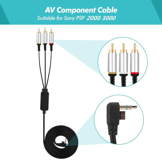 PSP Composite AV Cable - HD TV SCART Lead for PSP Slim 2000/3000