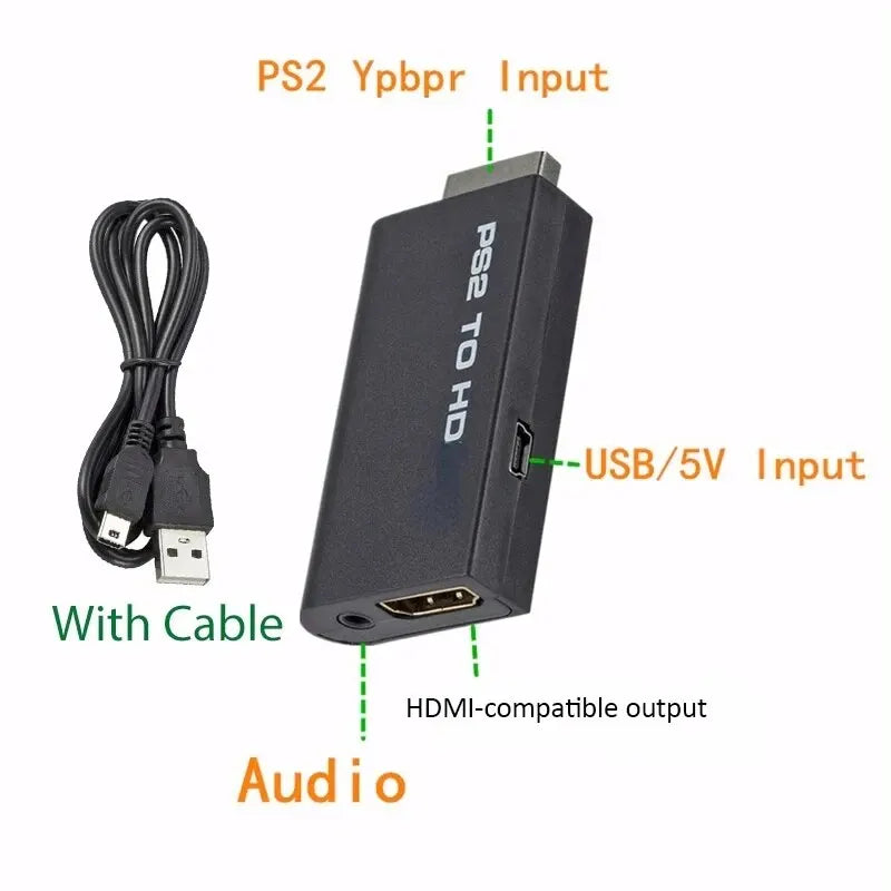 HDMI to PS2 Converter Adapter - Audio & Video with 3.5mm Cable