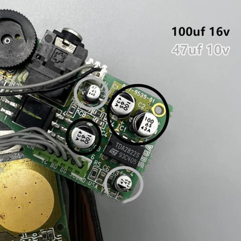 Sega Game Gear Capacitor Replacement Set - Motherboard Repair Kit