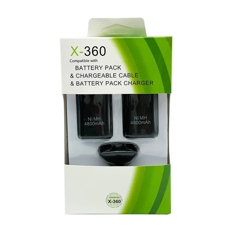 2pc Rechargeable Battery for Xbox 360 Wireless Controller with Charging Cable