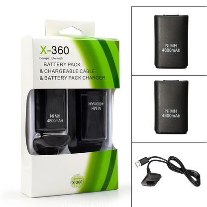 2pc Rechargeable Battery for Xbox 360 Wireless Controller with Charging Cable