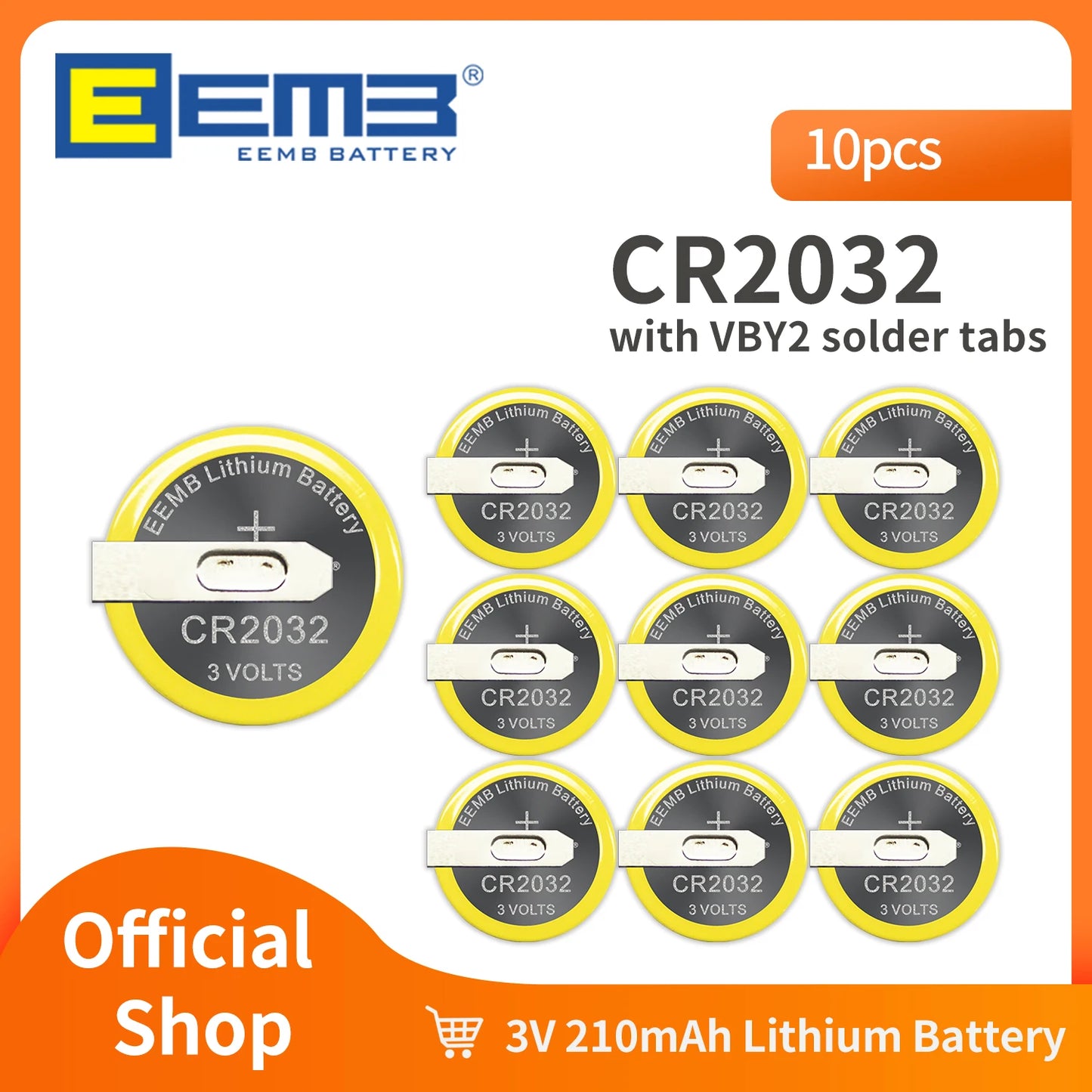 Game Boy Battery 10-Pack - CR1616/CR2025/CR2032 with Solder Tabs