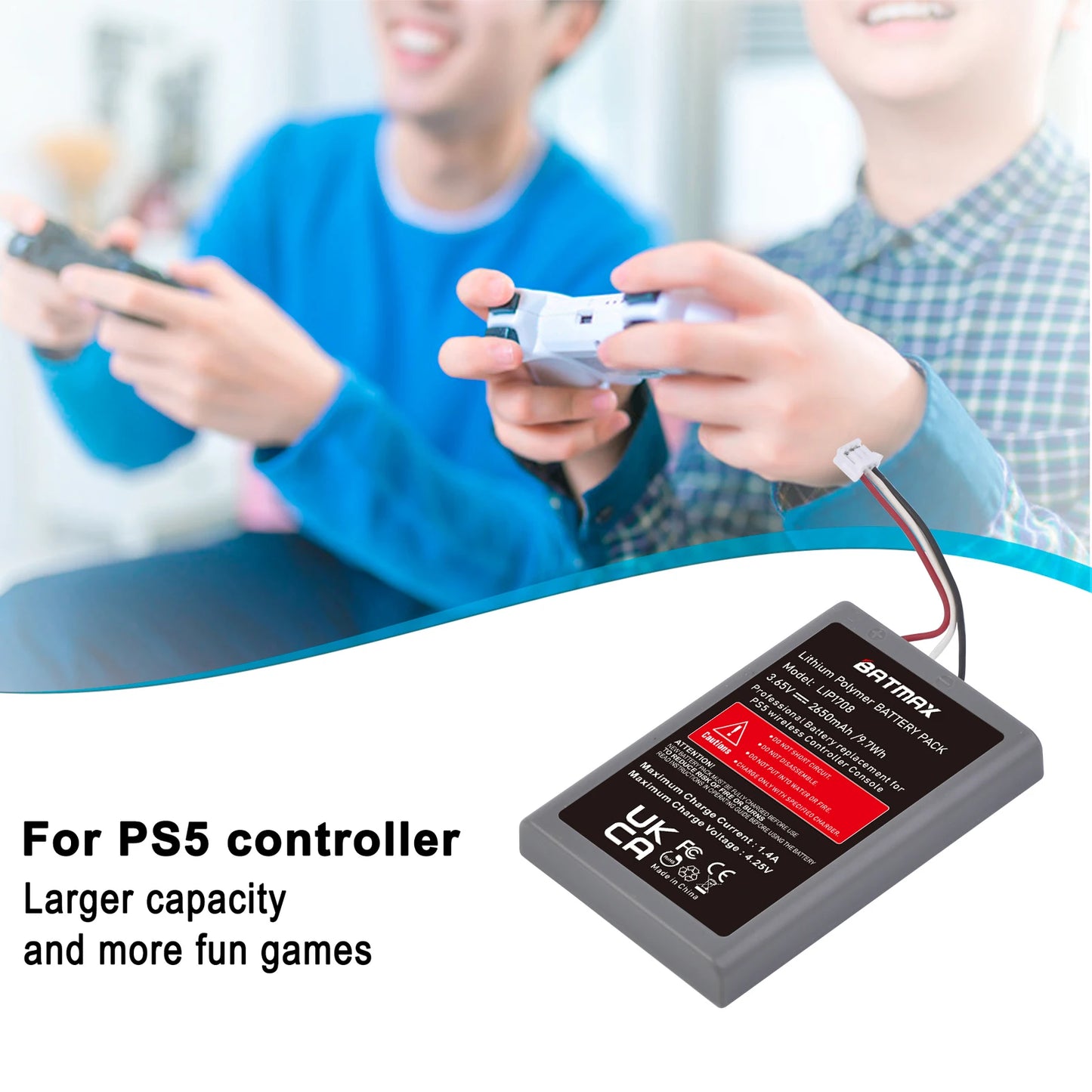 PS5 DualSense Controller Replacement Battery - Rechargeable Li-ion