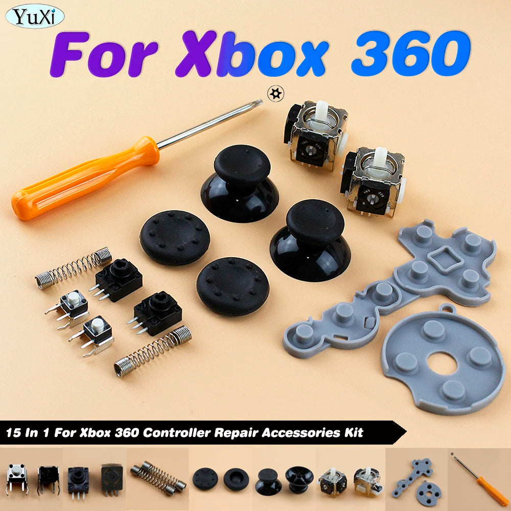 Xbox 360 Controller 15-in-1 Repair Kit - Analog Sticks, Triggers & Sensors
