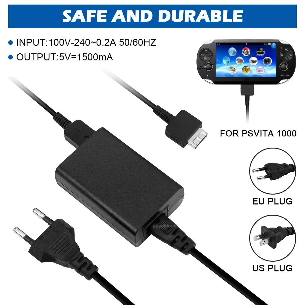 PS Vita Charger - 5V AC Adapter with USB Cable for PSV 1000