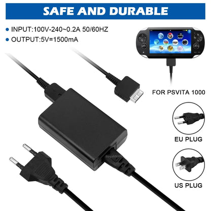 PS Vita Charger - 5V AC Adapter with USB Cable for PSV 1000