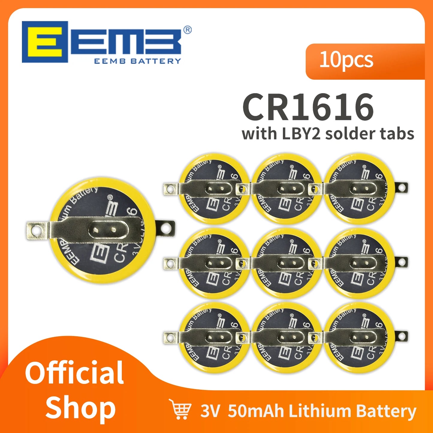 Game Boy Battery 10-Pack - CR1616/CR2025/CR2032 with Solder Tabs