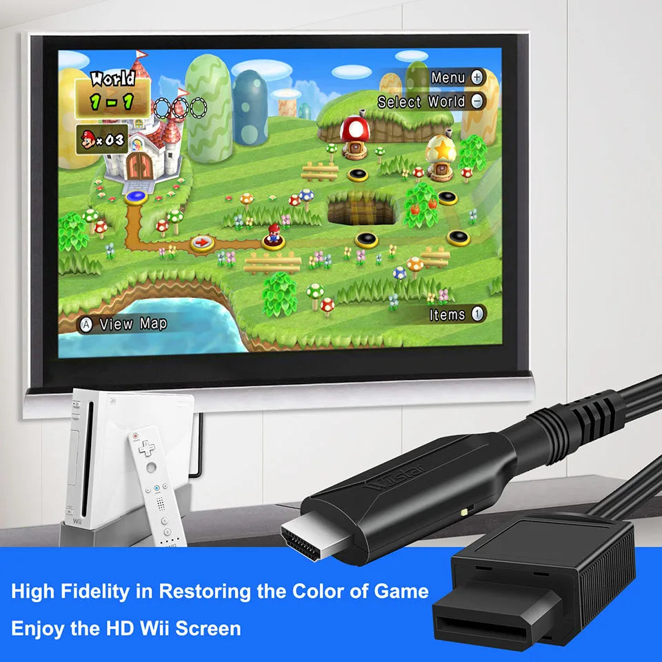 Wii to HDMI Converter - 1080P Video Cable Adapter for HDTV