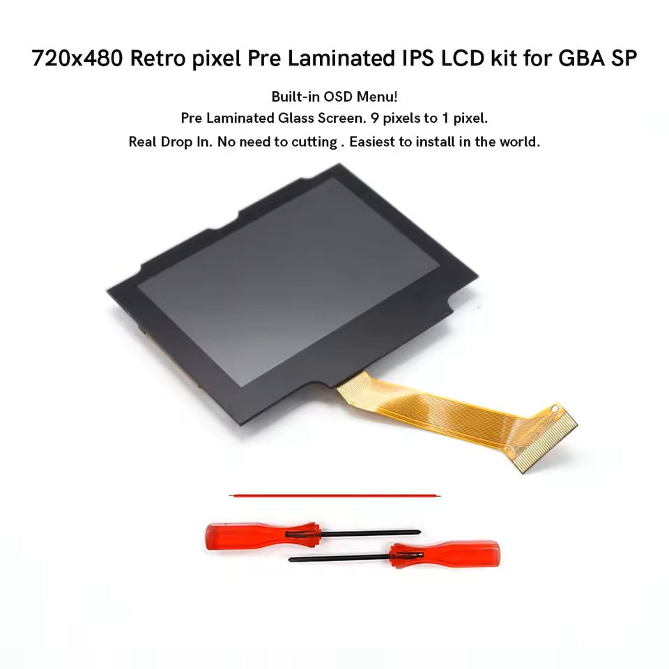 Game Boy Advance SP IPS Screen Kit - Backlit Upgrade (V5)