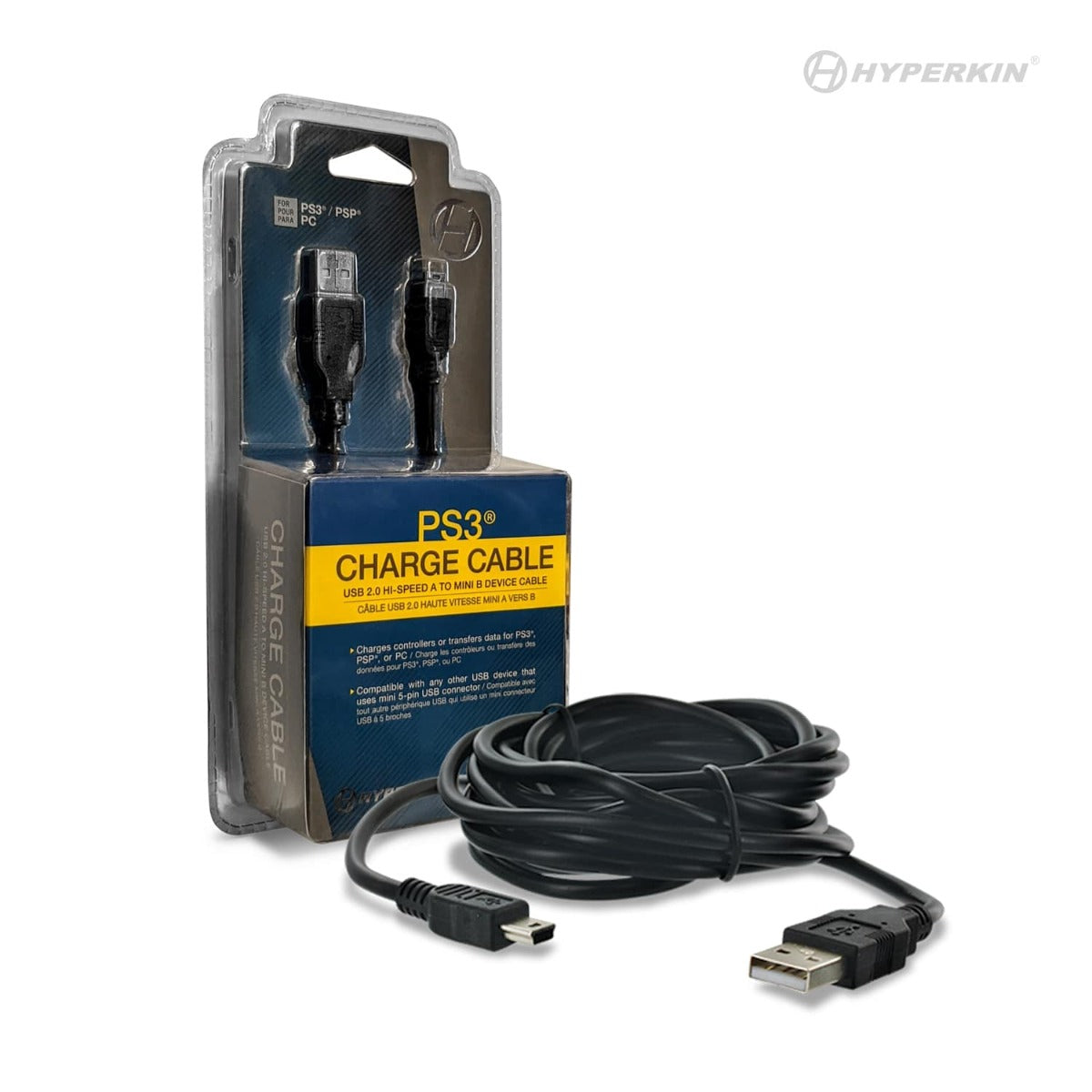 PS3 Controller Charging Cable / PSP Mini USB Charge Cable 10 Ft