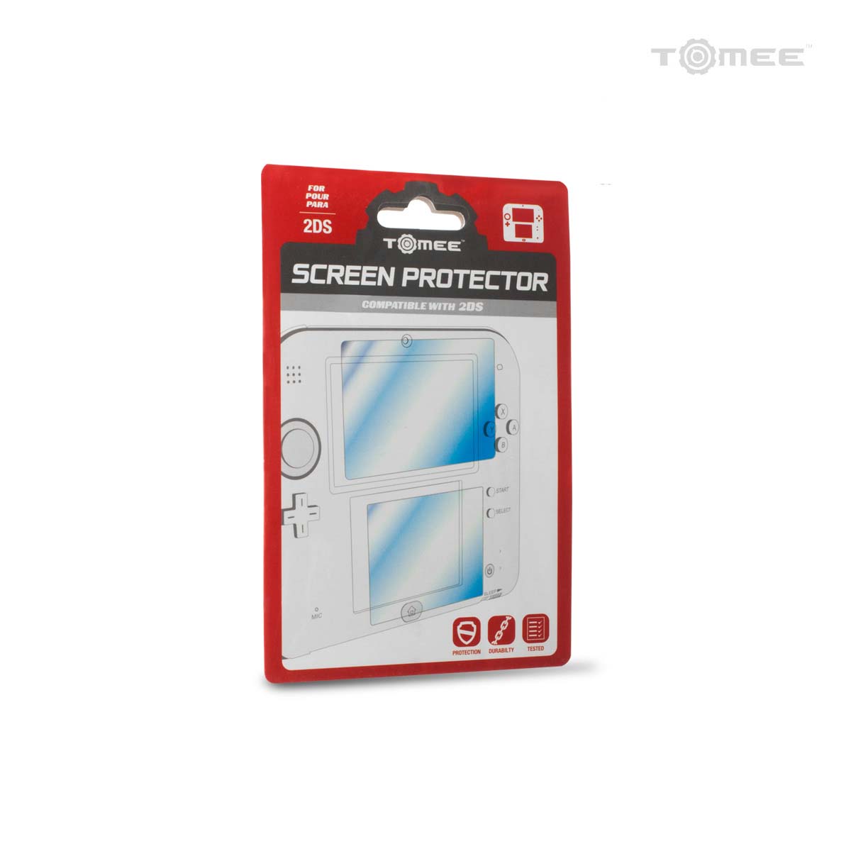 Tomee screen protector for the Nintendo 2DS in retail packaging