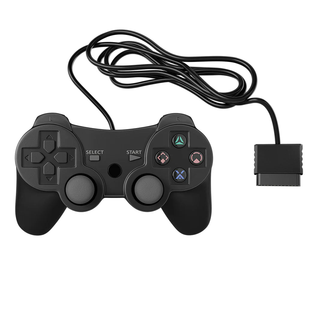 PS2 Wired Controller - Black (5ft Cable, Third-Party)
