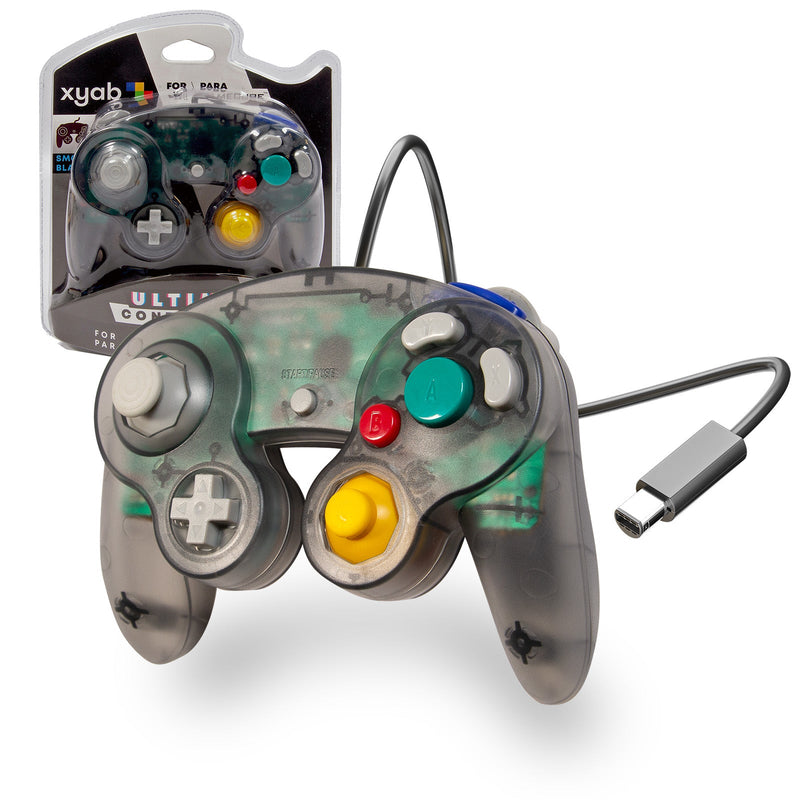 Smoke Black translucent wired controller for Nintendo GameCube
