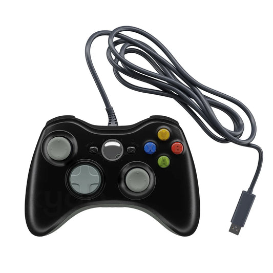 Xbox 360 Wired Controller - Black (5ft Cable, USB for PC)